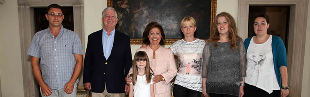 Crown Princess Katherine organized for hearing impaired children travel and training at camp in Detroit, Michigan