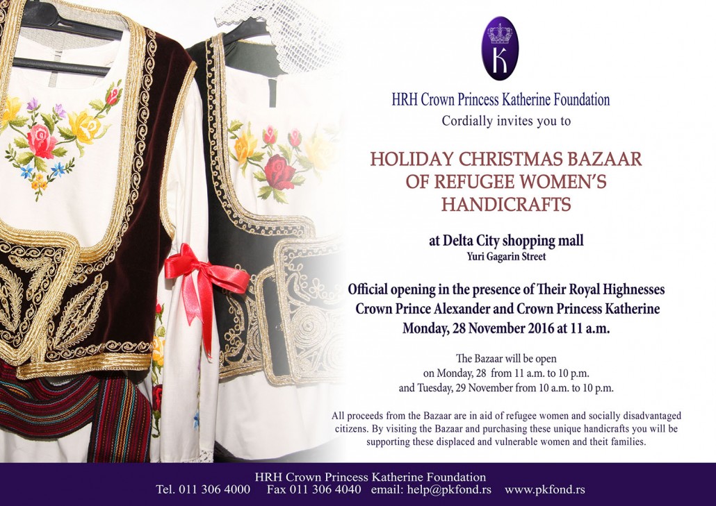 Their Royal Highnesses are opening the Christmas Charity  Women Refugees Handicrafts Bazaar