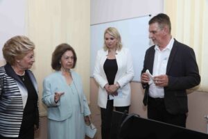 HRH Princess Katherine, Minister Darija Kisic Tepavcevic, Mr. Zoran Milacic and Mrs. Betty Roumeliotis