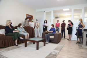 HRH Crown Princess Katherine, Minister of Labor, Employment, Veterans and Social Affairs HE Prof. Dr. Darija Kisić Tepavčević, Mr. Zoran Milačić, Mrs. Nada Mlinarević, Mrs. Jadranka Dervišević, and employees from the children's home "Drinka Pavlović