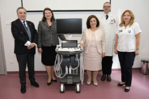 Donation to the Institute for Oncology and Radiology of Serbia: HRH Crown Princess Katherine with late Prof. Dr Radan Džodić, Director of the Institute, HE Ambassador of Canada Ms. Kathleen Csaba and Dr Ana Jovićević, March 2019