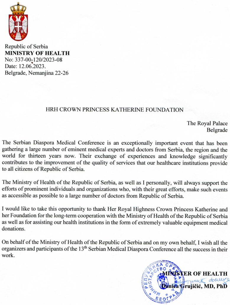 Letter Minister of Health